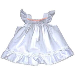 Vintage Alyssa Ruffle Sleeve Dress - Size 4, White with Pink Accent